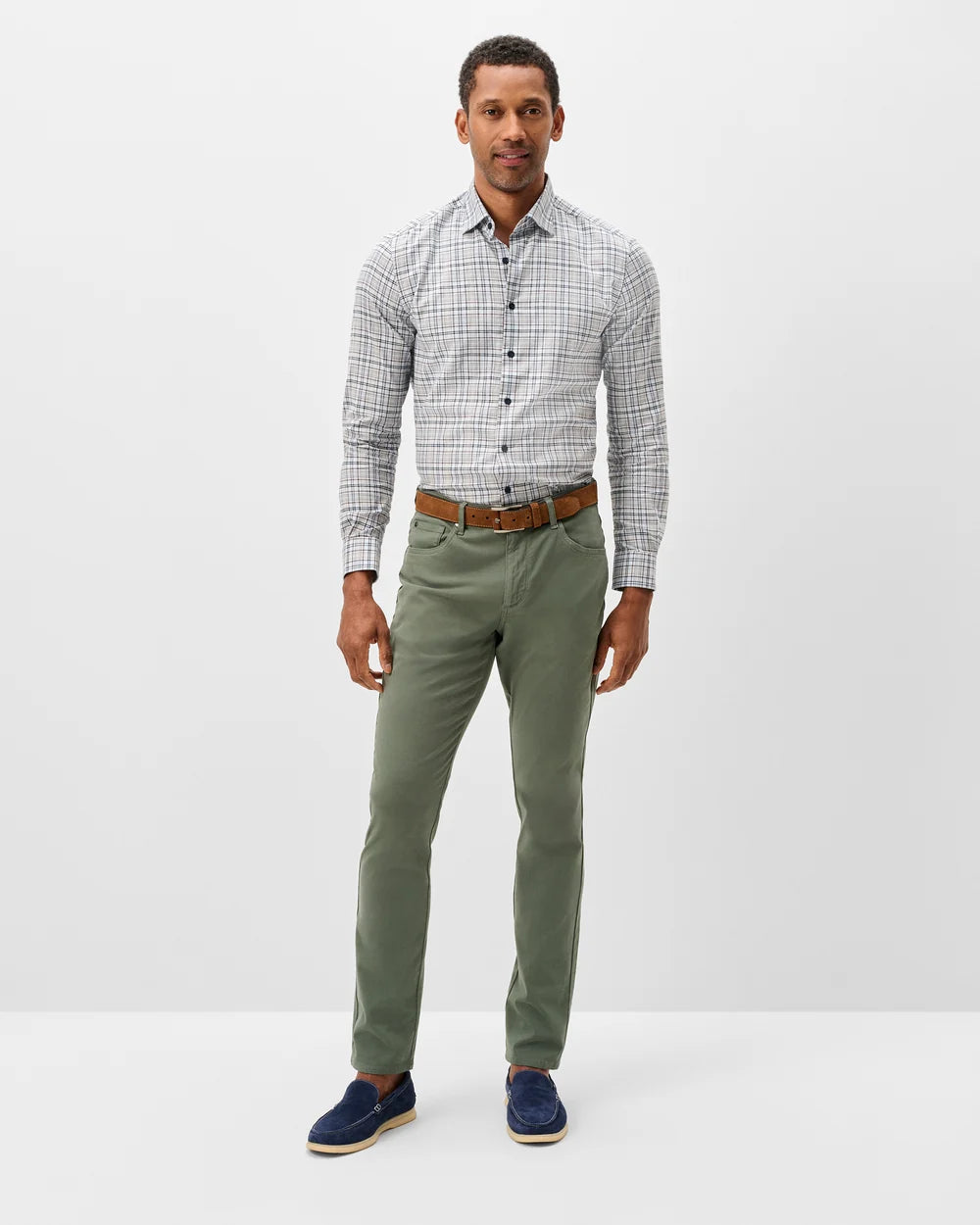 Johnnie-O Carmel Sateen 5-Pocket Pant: Kelp