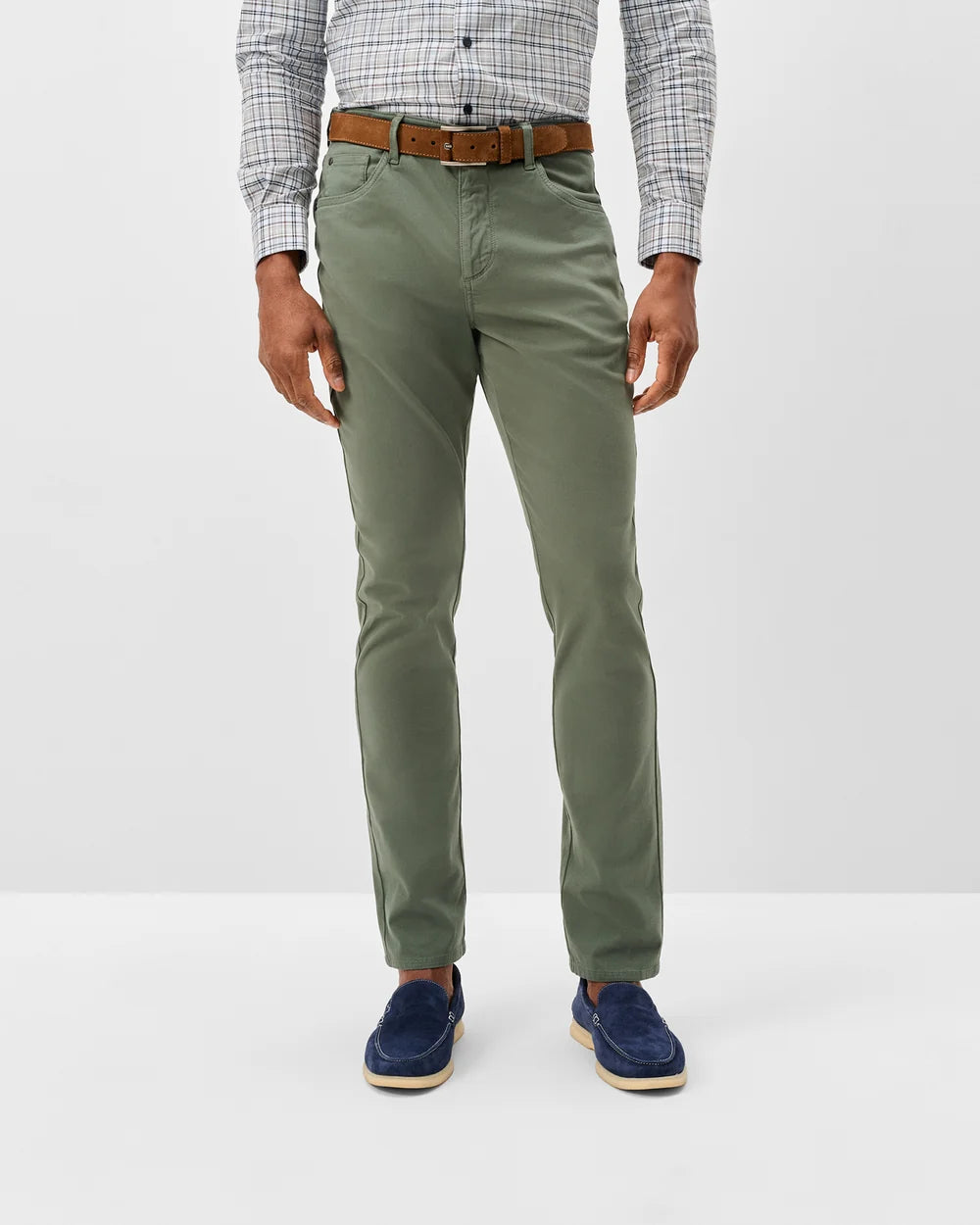 Johnnie-O Carmel Sateen 5-Pocket Pant: Kelp