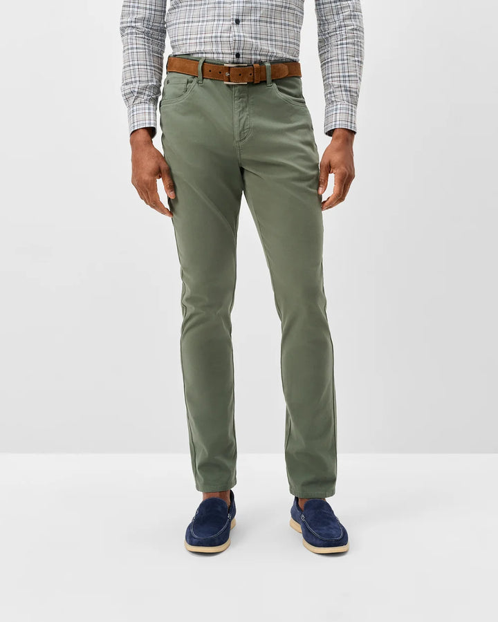 Johnnie-O Carmel Sateen 5-Pocket Pant: Kelp