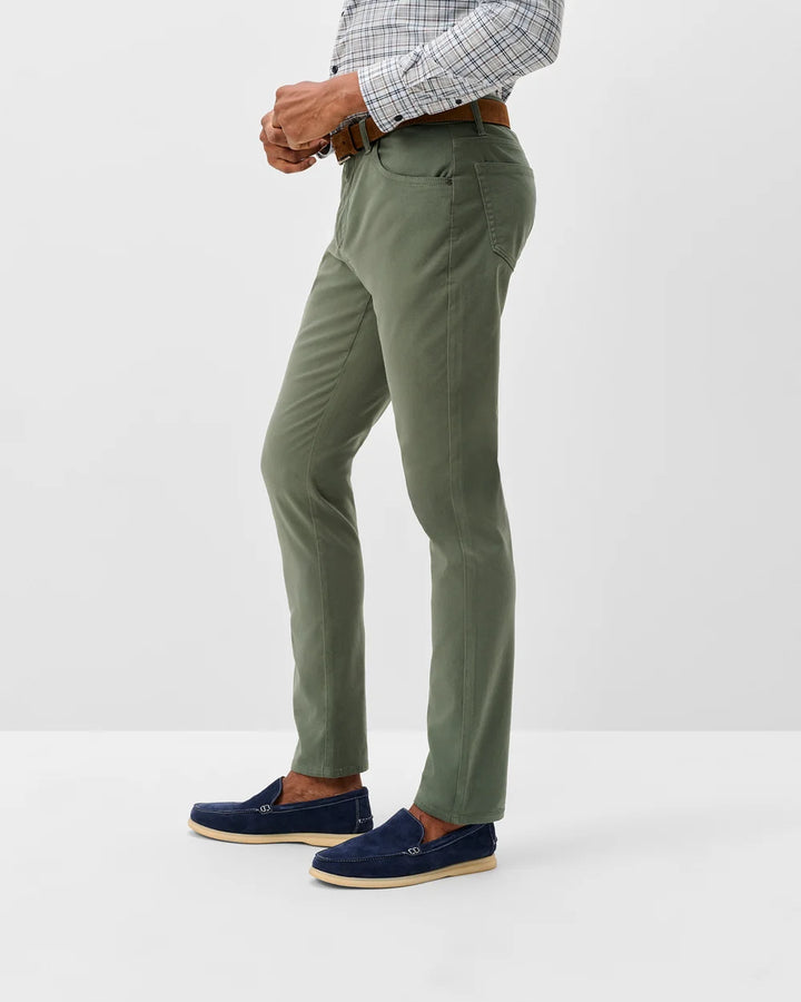 Johnnie-O Carmel Sateen 5-Pocket Pant: Kelp