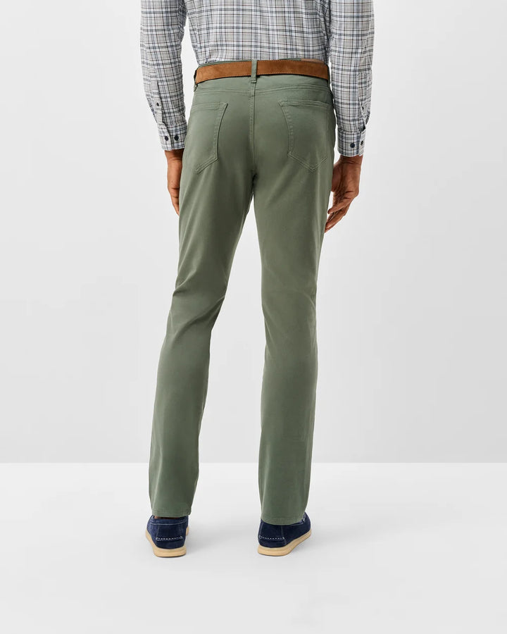 Johnnie-O Carmel Sateen 5-Pocket Pant: Kelp