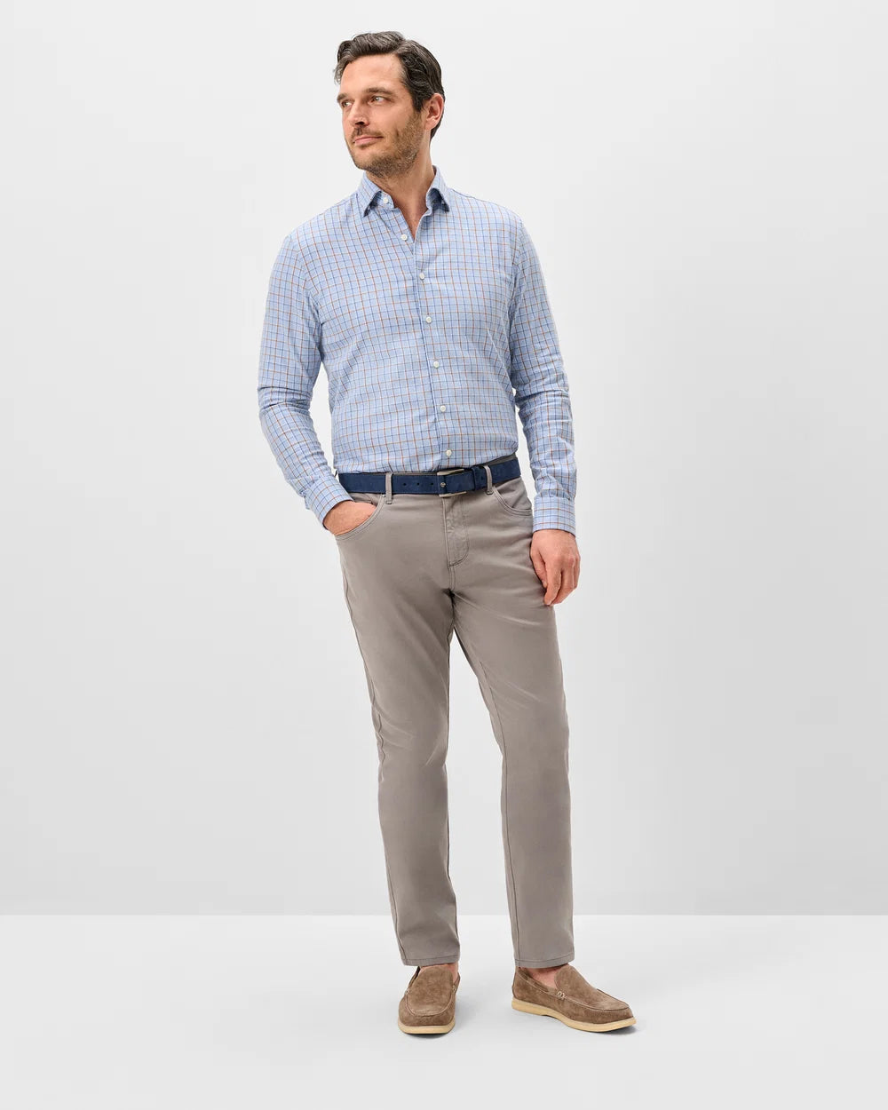 Johnnie-O Carmel Sateen 5-Pocket Pant: Thunder