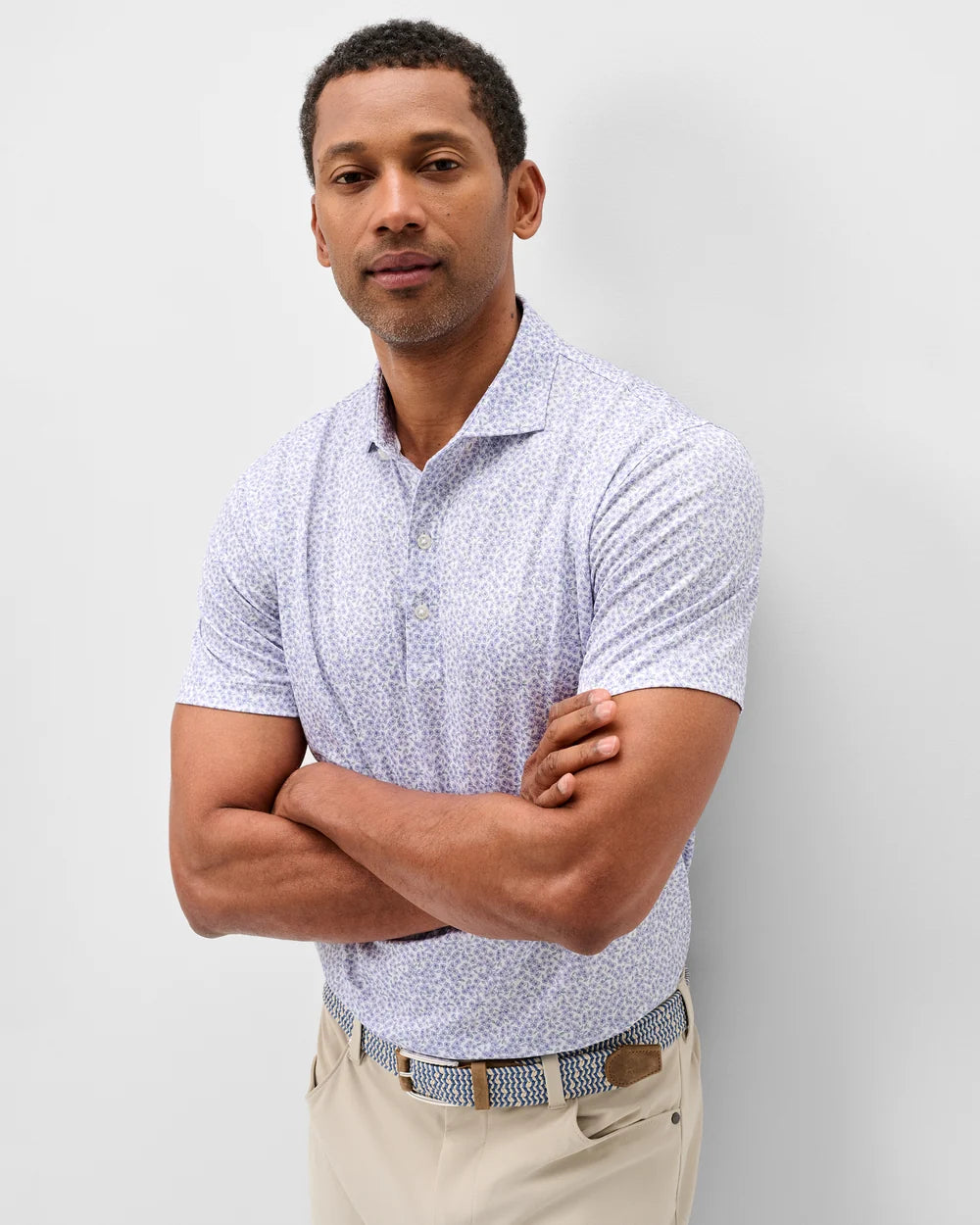 Johnnie-O Performance Jersey Polo: Watercolors: Viola