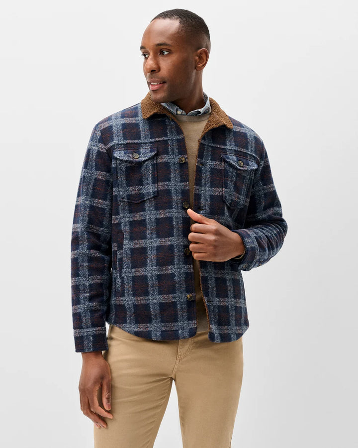 Johnnie-O Sherpa Lined Shacket: Navy