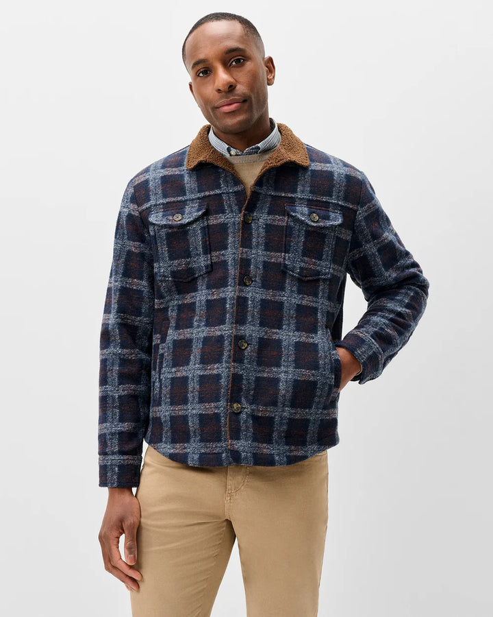 Johnnie-O Sherpa Lined Shacket: Navy