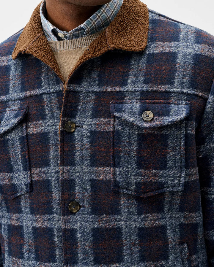 Johnnie-O Sherpa Lined Shacket: Navy
