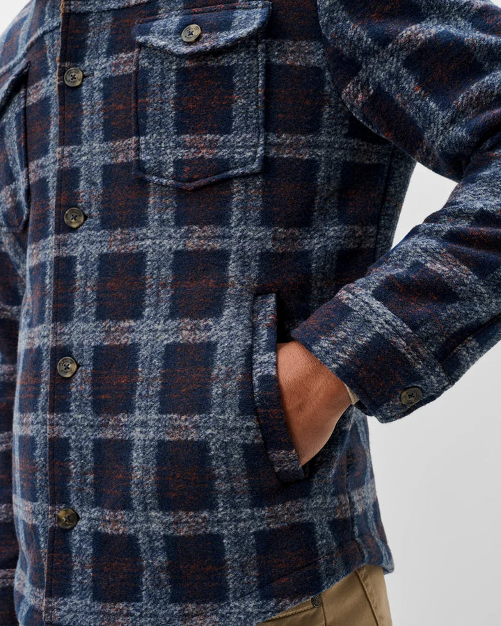 Johnnie-O Sherpa Lined Shacket: Navy