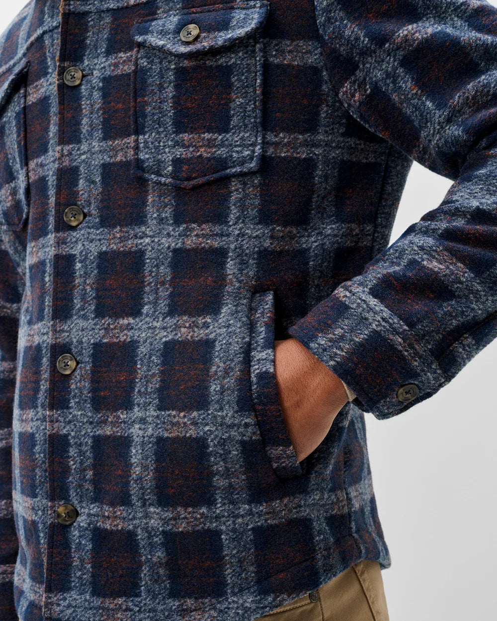 Johnnie-O Sherpa Lined Shacket: Navy