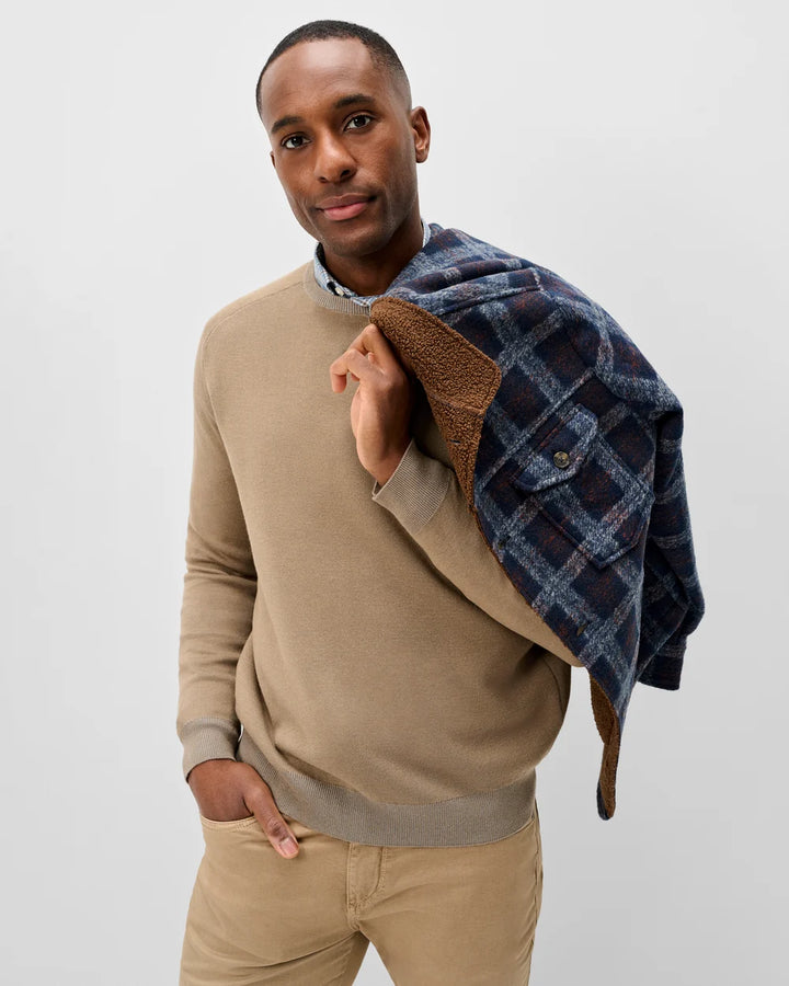 Johnnie-O Plaited Crewneck Sweater: Hearth