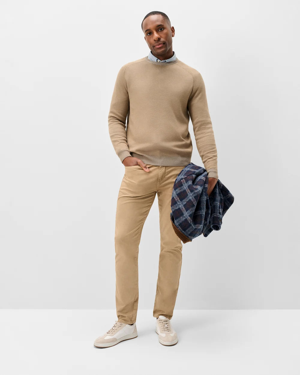 Johnnie-O Plaited Crewneck Sweater: Hearth