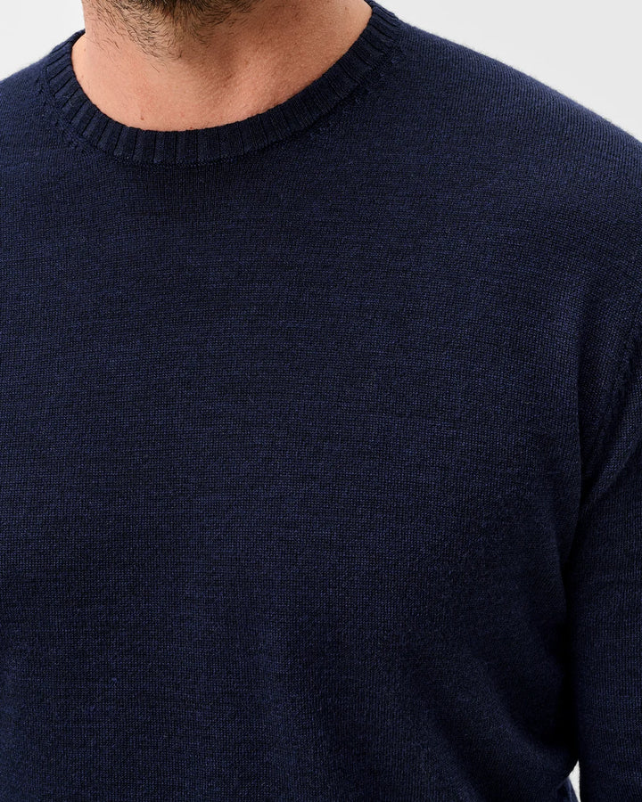 Johnnie-O Ronald Merino Wool Crewneck Sweater: Navy