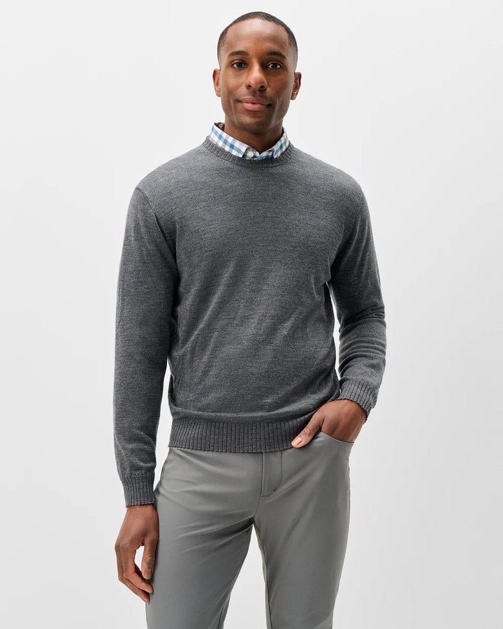 Johnnie-O Ronald Merino Wool Crewneck Sweater: Shadow
