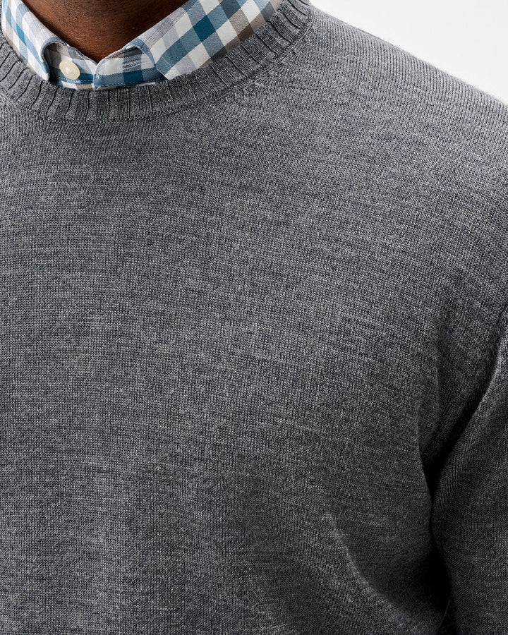 Johnnie-O Ronald Merino Wool Crewneck Sweater: Shadow