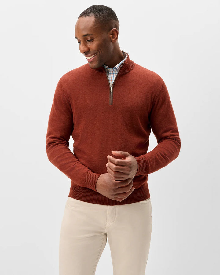 Johnnie-O Raynor Merino 1/4 Zip Sweater: Creole