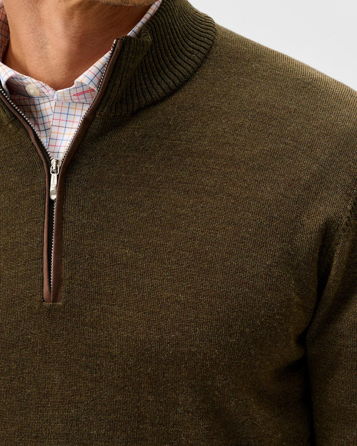 Johnnie-O Raynor Merino 1/4 Zip Sweater: Mallard