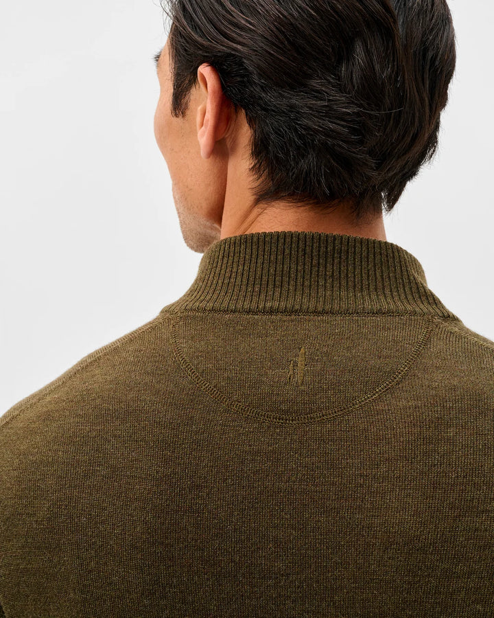 Johnnie-O Raynor Merino 1/4 Zip Sweater: Mallard