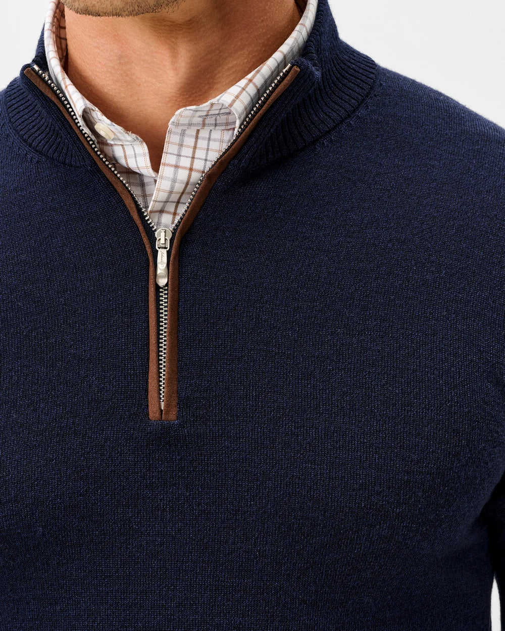 Johnnie-O Raynor Merino 1/4 Zip Sweater: Navy