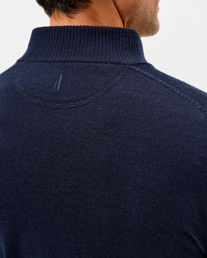 Johnnie-O Raynor Merino 1/4 Zip Sweater: Navy