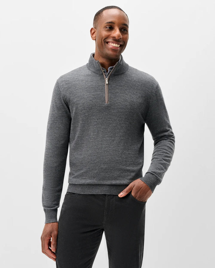 Johnnie-O Raynor Merino 1/4 Zip Sweater: Shadow