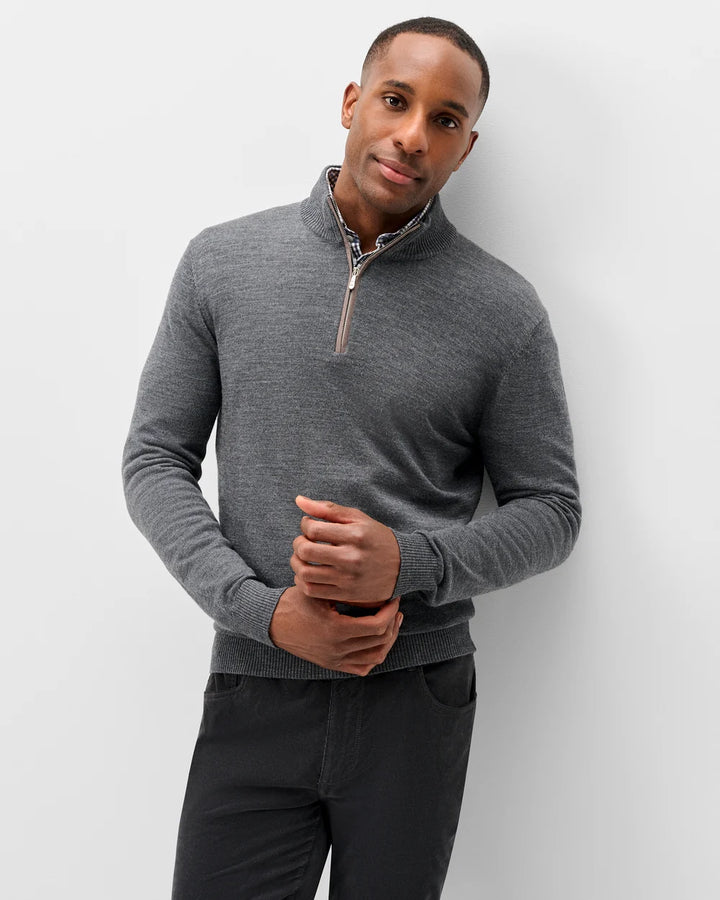 Johnnie-O Raynor Merino 1/4 Zip Sweater: Shadow