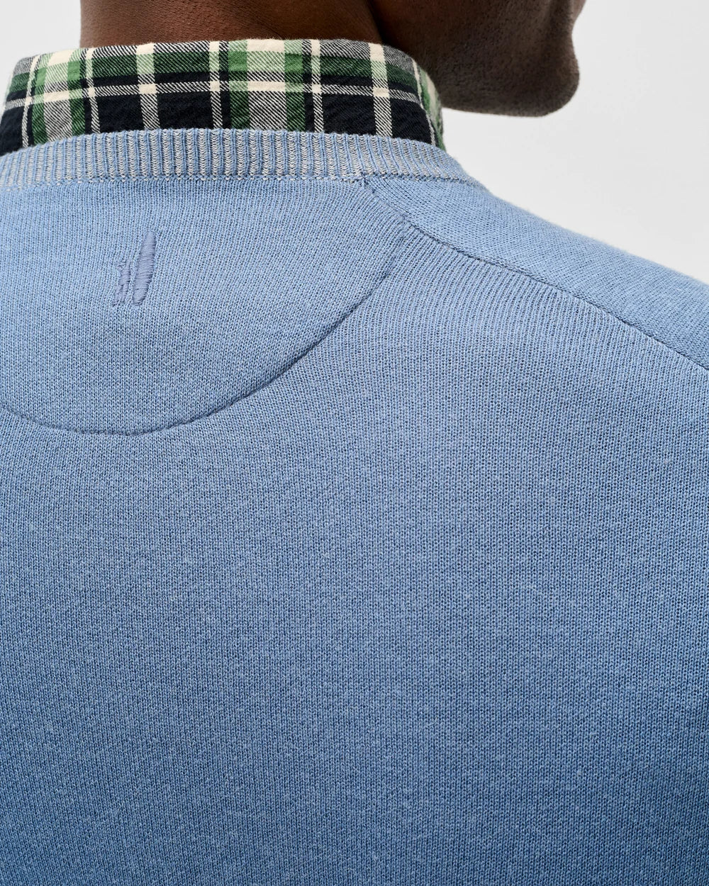 Johnnie-O Plaited Crewneck Sweater: Club Blue