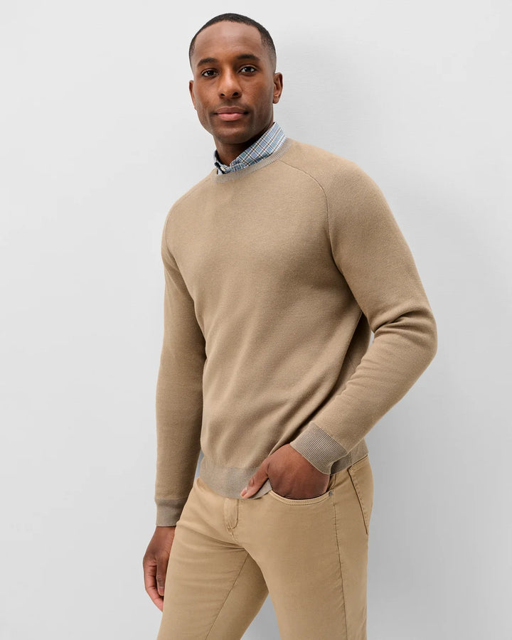 Johnnie-O Plaited Crewneck Sweater: Hearth