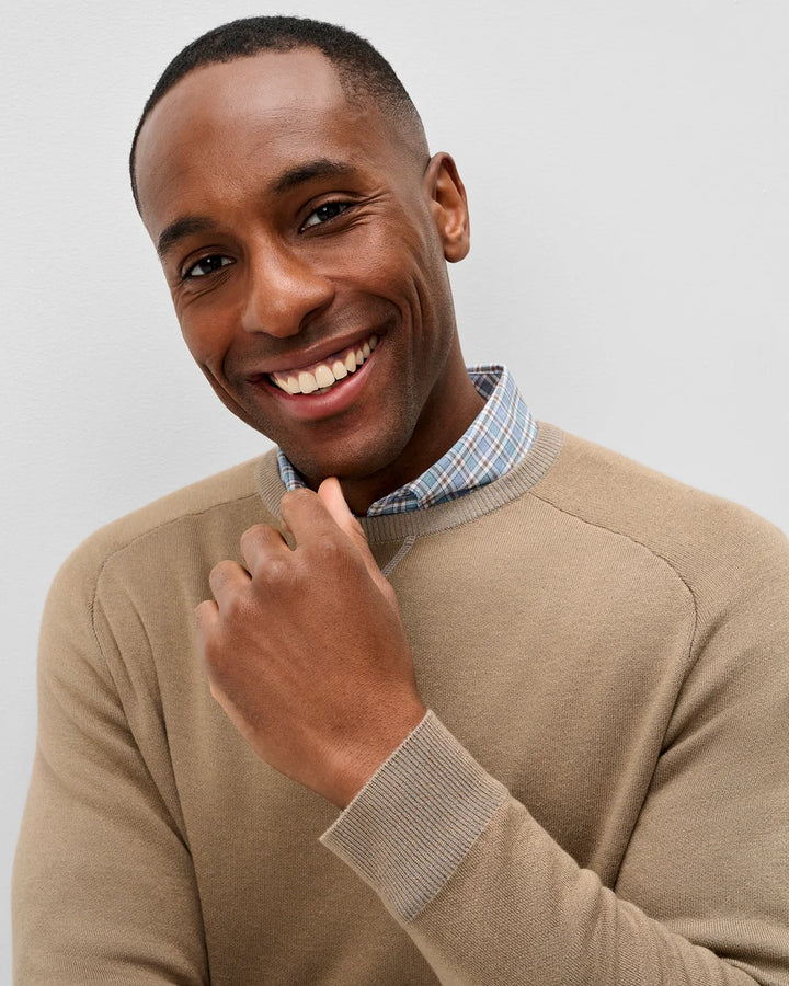 Johnnie-O Plaited Crewneck Sweater: Hearth