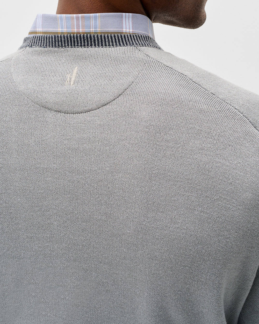 Johnnie-O Plaited Crewneck Sweater: Shark