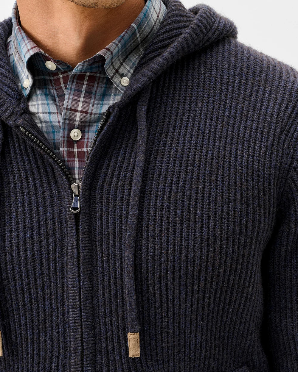 Johnnie-O Merino Yak Hooded Sweater: Navy