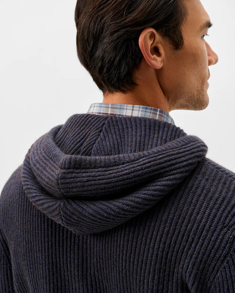 Johnnie-O Merino Yak Hooded Sweater: Navy
