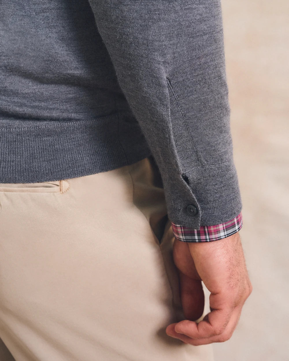 Johnnie-O Merino Blend Polo: Charcoal