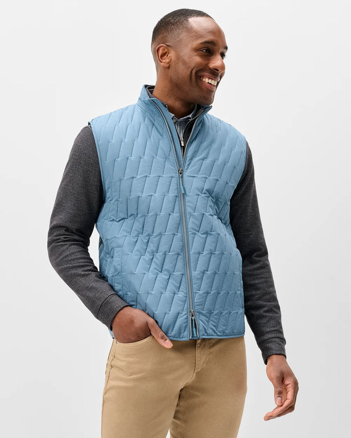 Johnnie-O Belfry Quilted Puffer Vest: Bluestone