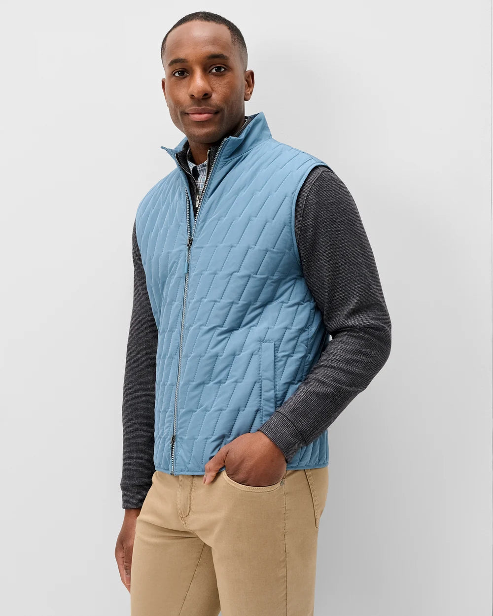 Johnnie-O Belfry Quilted Puffer Vest: Bluestone