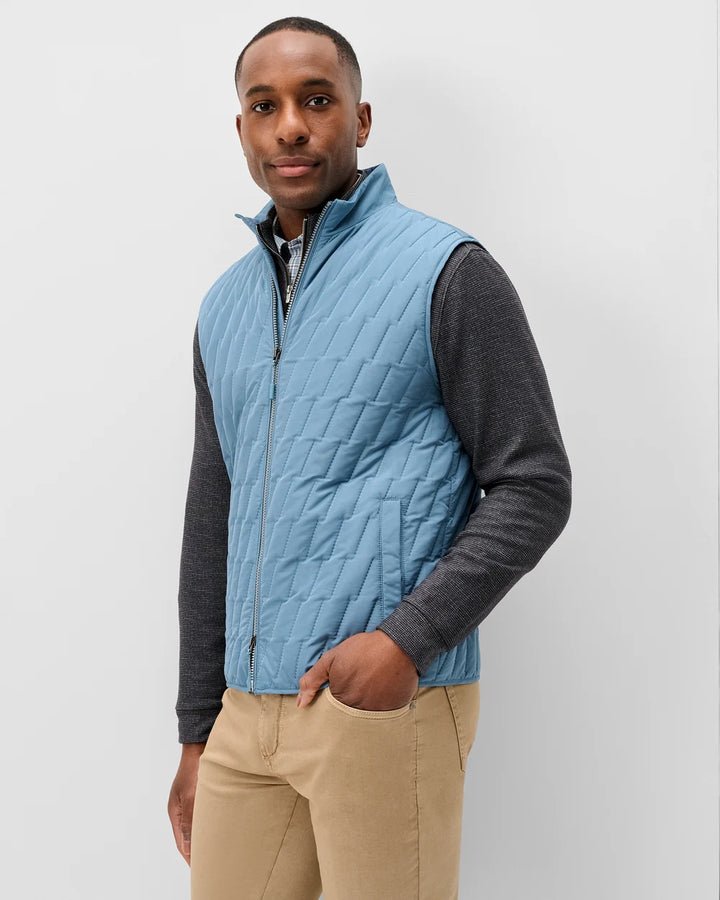 Johnnie-O Belfry Quilted Puffer Vest: Bluestone