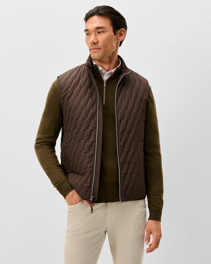 Johnnie-O Belfry Quilted Puffer Vest: Cocoa