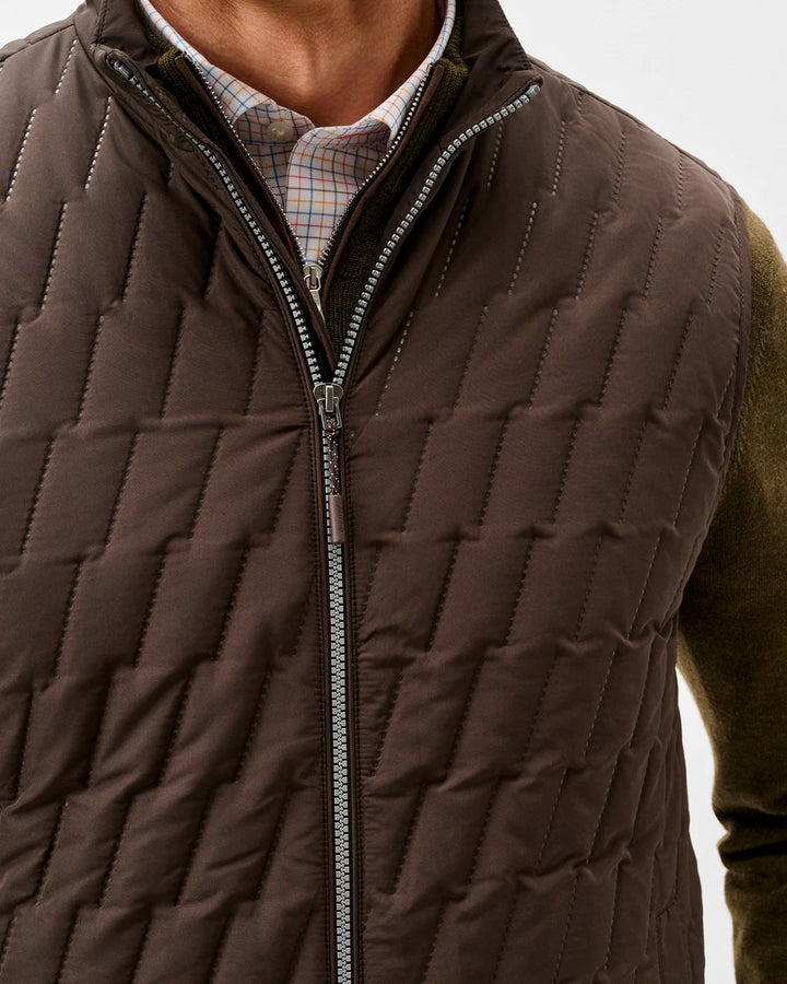 Johnnie-O Belfry Quilted Puffer Vest: Cocoa