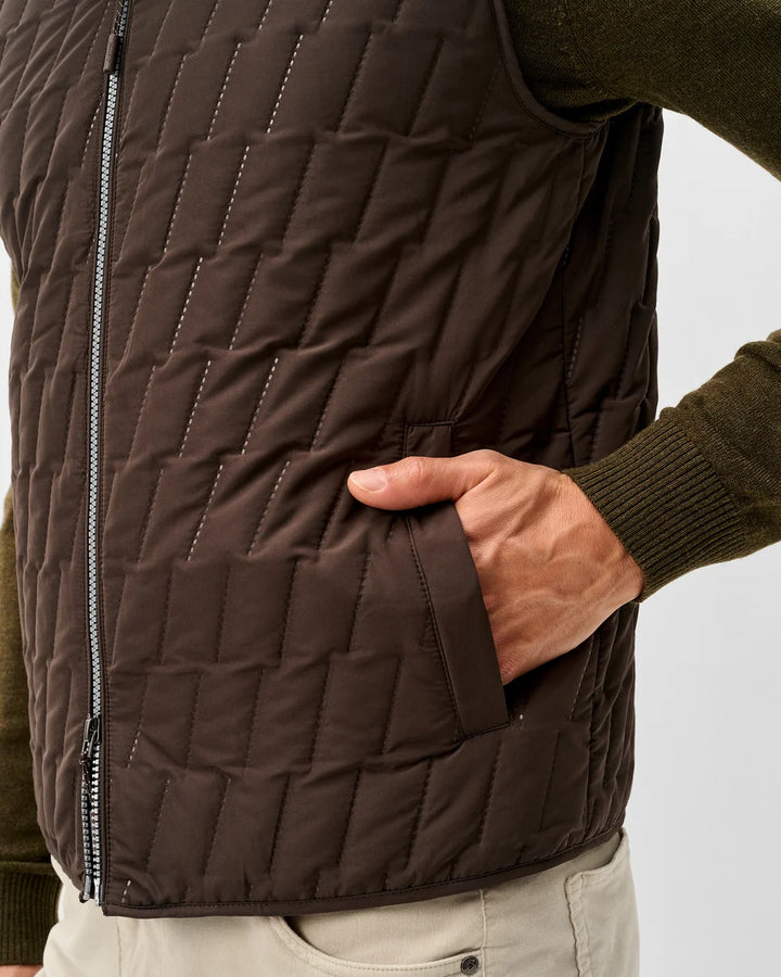 Johnnie-O Belfry Quilted Puffer Vest: Cocoa