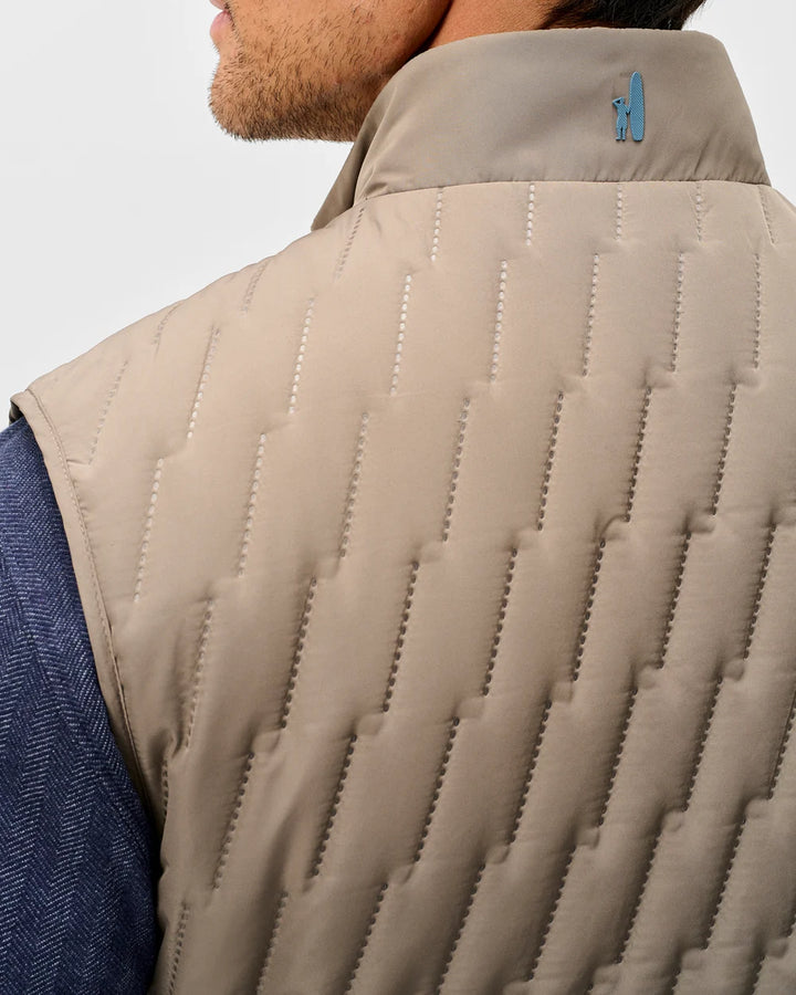 Johnnie-O Belfry Quilted Puffer Vest: Khaki