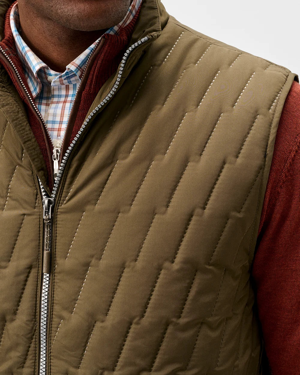 Johnnie-O Belfry Quilted Puffer Vest: Mangrove