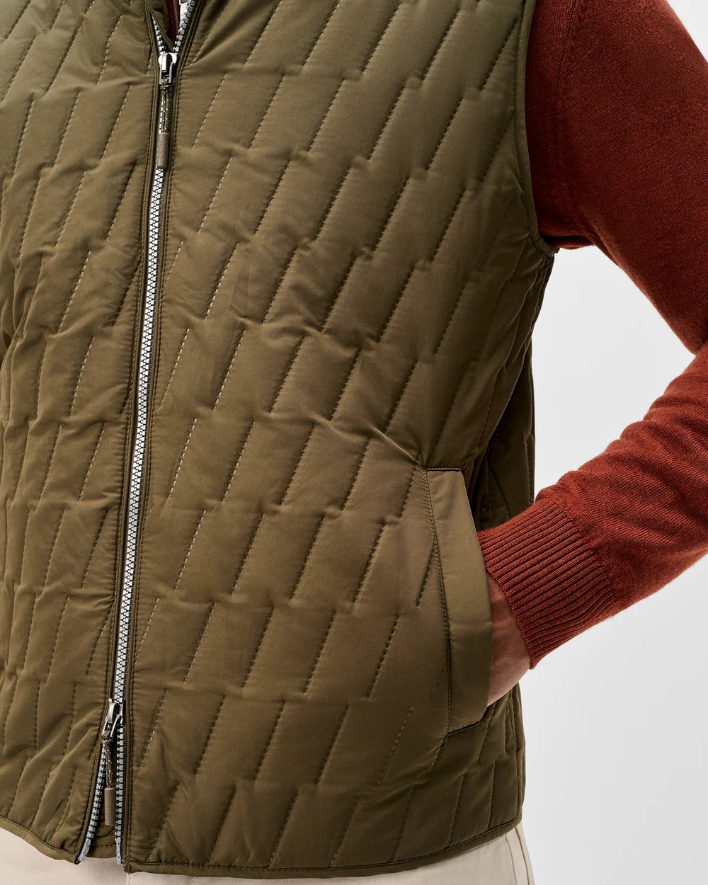 Johnnie-O Belfry Quilted Puffer Vest: Mangrove