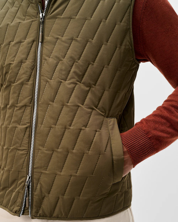 Johnnie-O Belfry Quilted Puffer Vest: Mangrove