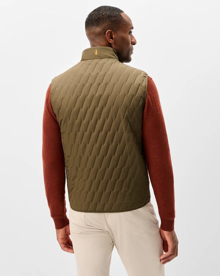 Johnnie-O Belfry Quilted Puffer Vest: Mangrove