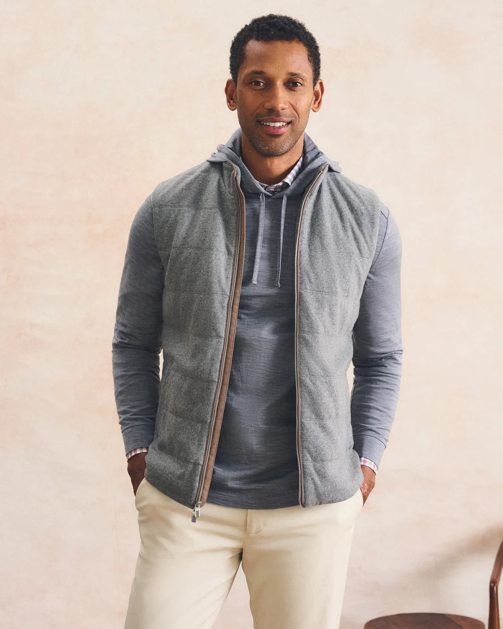 Johnnie-O Top Shelf Cashmere Zip Vest: Gray
