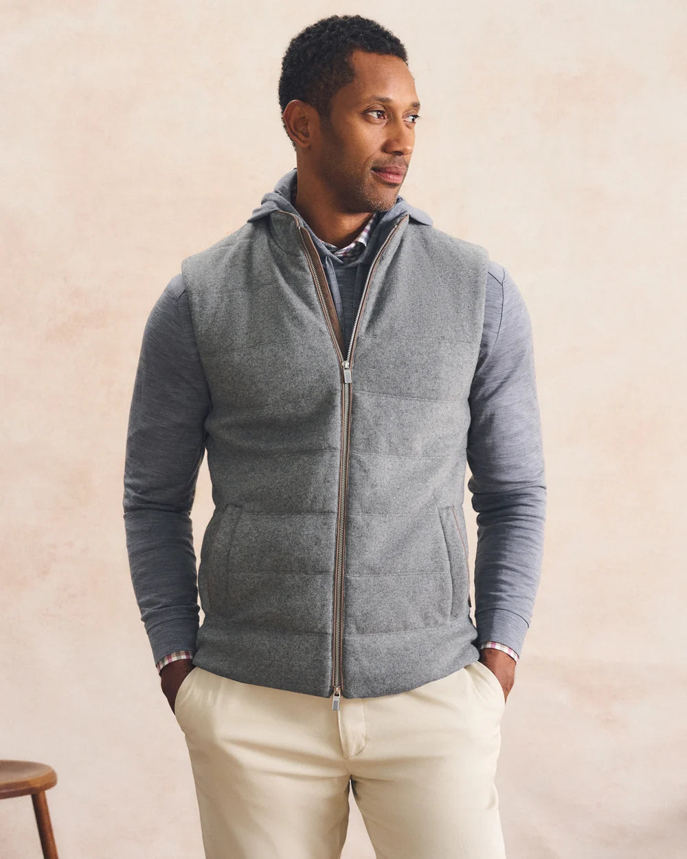 Johnnie-O Top Shelf Cashmere Zip Vest: Gray