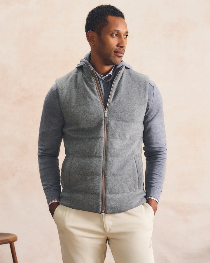 Johnnie-O Top Shelf Cashmere Zip Vest: Gray