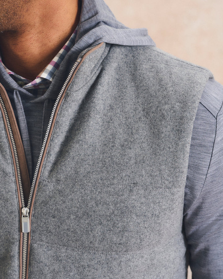 Johnnie-O Top Shelf Cashmere Zip Vest: Gray