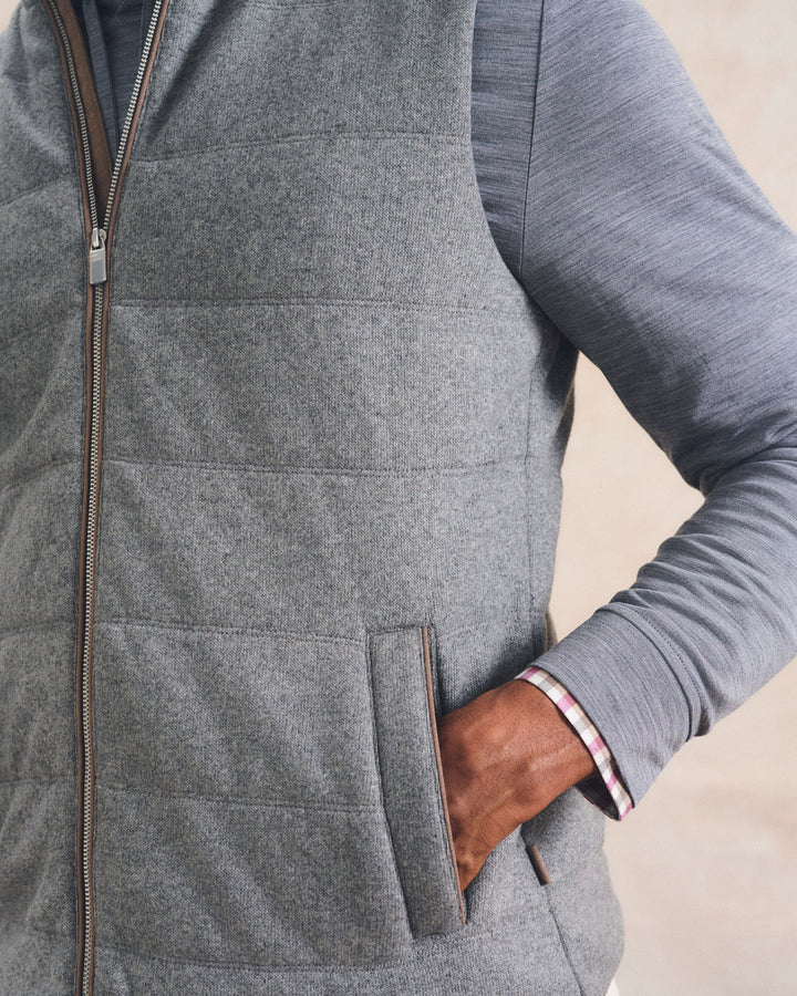 Johnnie-O Top Shelf Cashmere Zip Vest: Gray