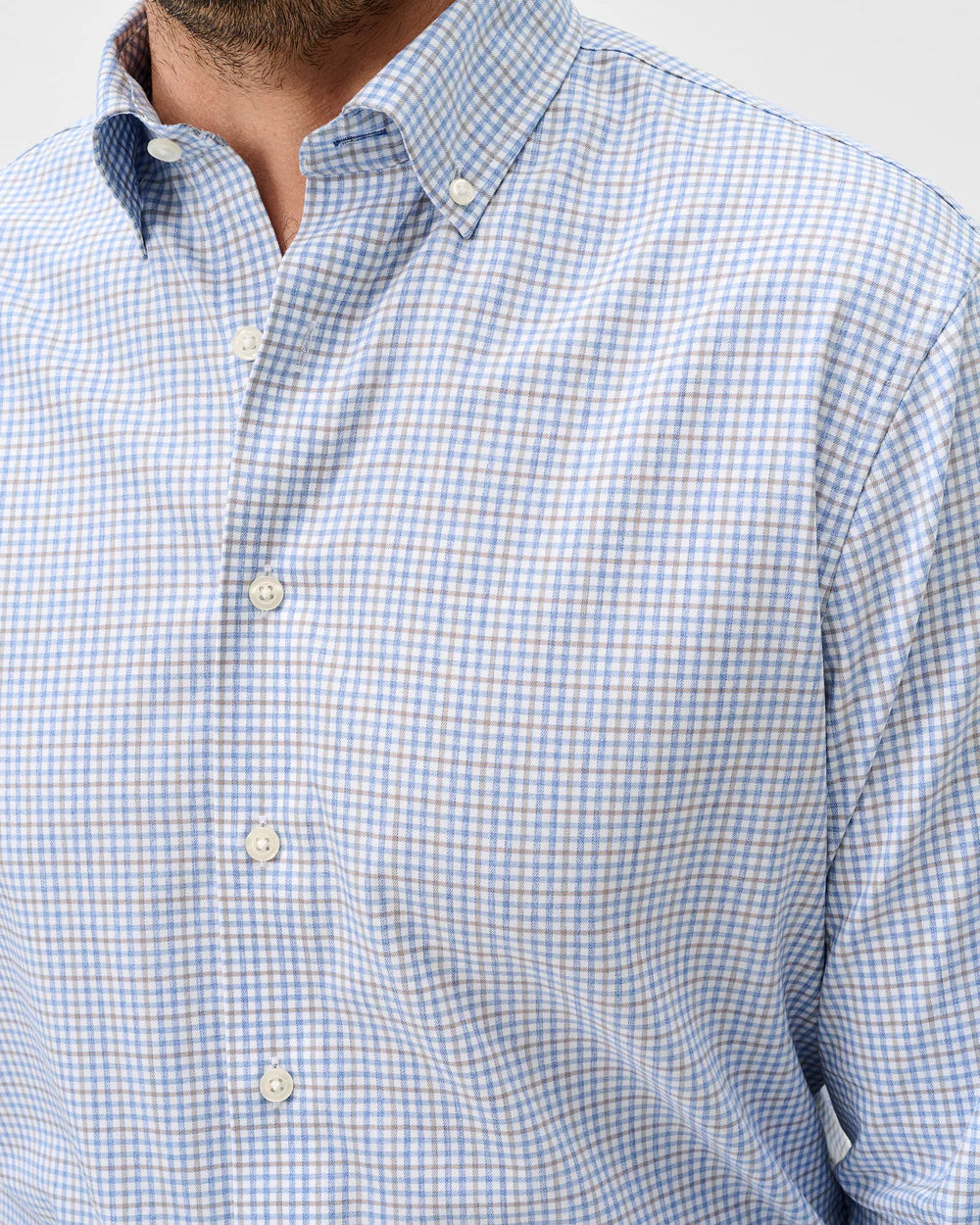 Johnnie-O Everyday Performance Button Up Shirt - Koby Mini Pane: Navy
