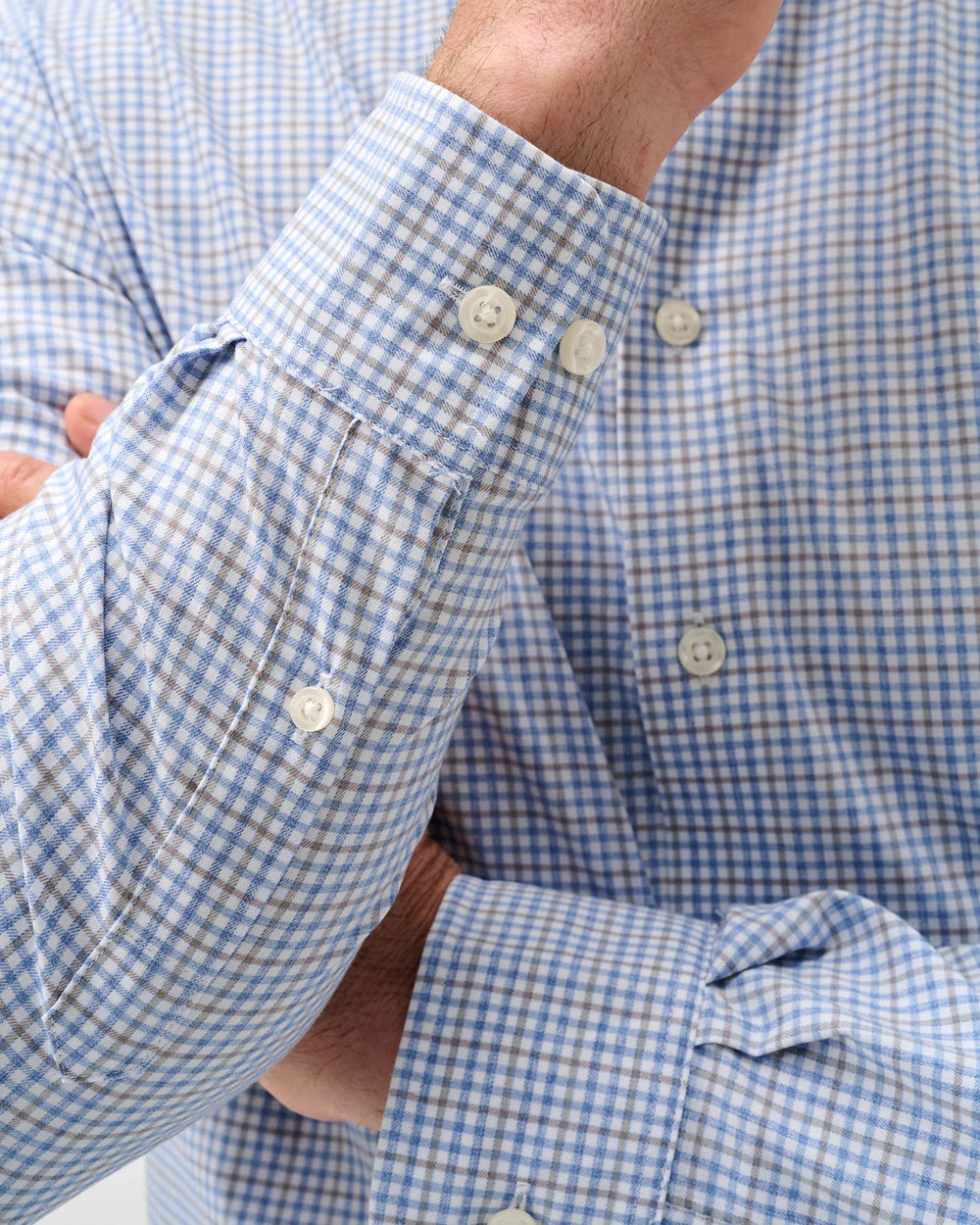 Johnnie-O Everyday Performance Button Up Shirt - Koby Mini Pane: Navy