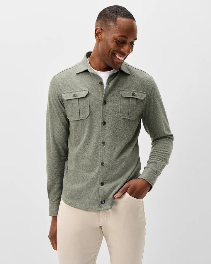 Johnnie-O Lodge Shirt - Sequoia Twill Solid: Forest